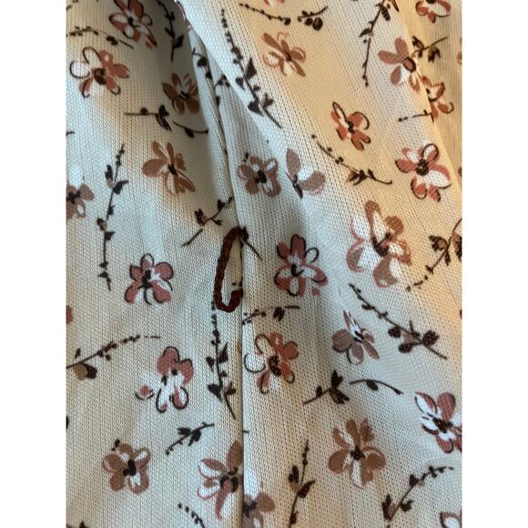 vintage Sears brown flowers long sleeve button up Blouse 70s retro size 18 - Picture 6 of 9